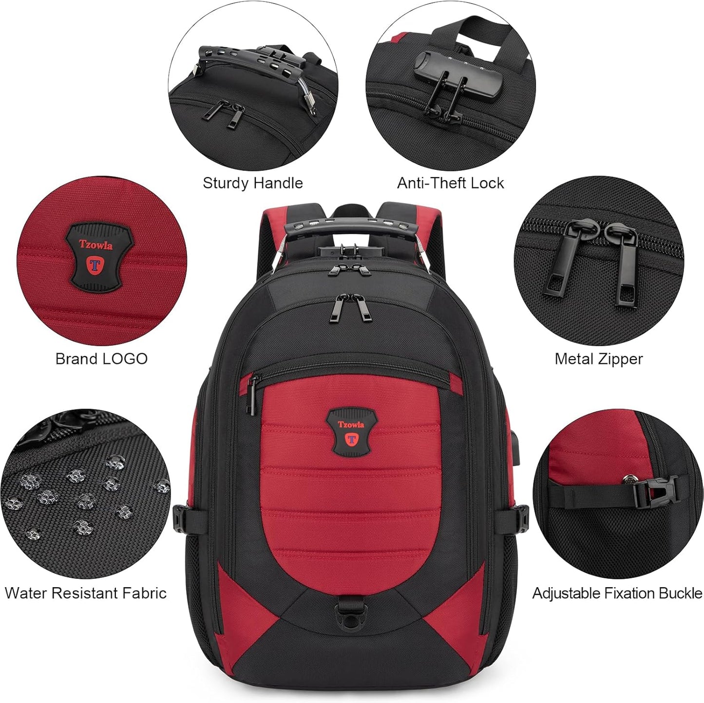 Water-Resistant Anti-Theft Laptop & Travel Backpack with USB Port – 17.3"