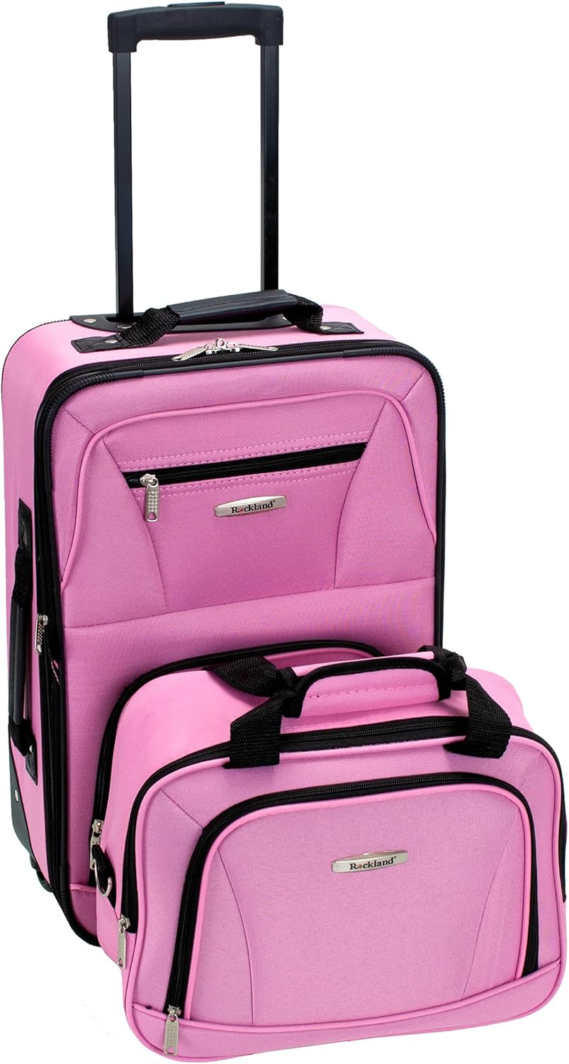 2-Piece Softside Upright Luggage Set with Carry-On Tote & Smooth Wheels