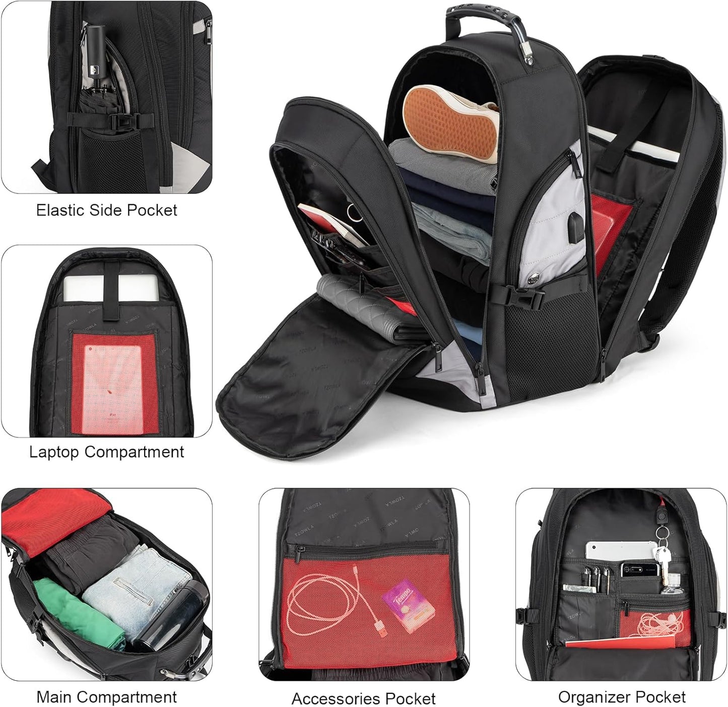 Water-Resistant Anti-Theft Laptop & Travel Backpack with USB Port – 17.3"