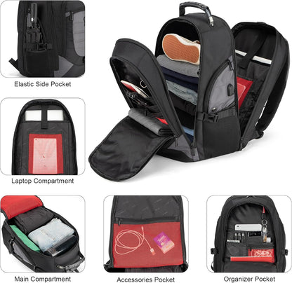 Water-Resistant Anti-Theft Laptop & Travel Backpack with USB Port – 17.3"