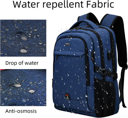 Water-Resistant Travel Laptop Backpack with USB Port & Organised Storage