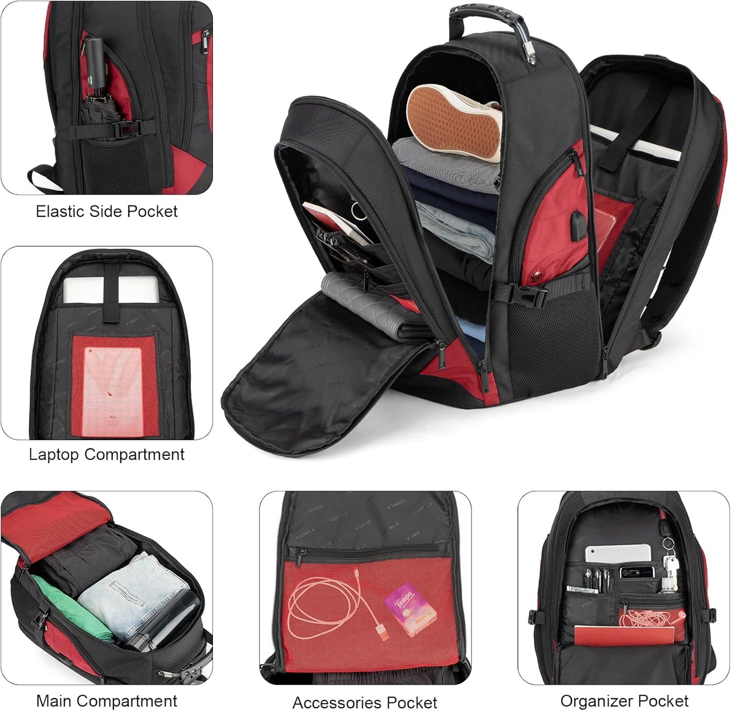 Water-Resistant Anti-Theft Laptop & Travel Backpack with USB Port – 17.3"