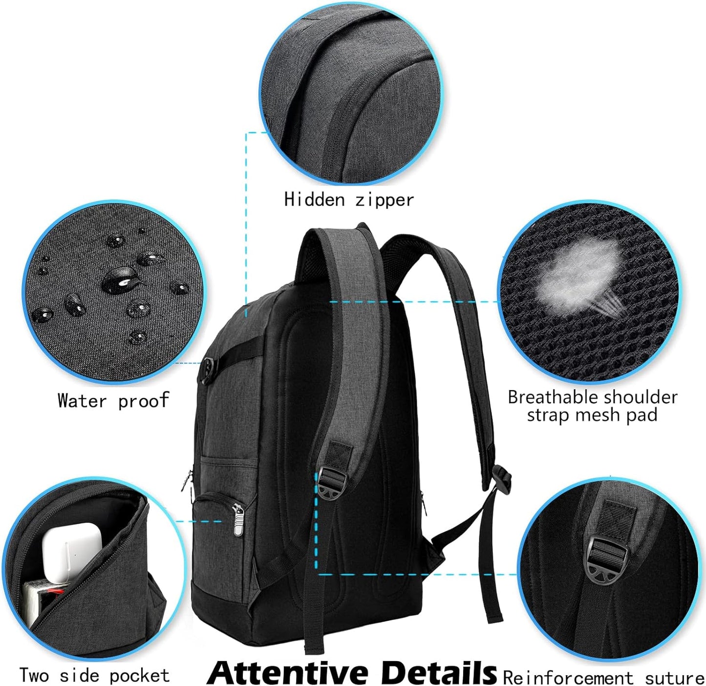 Slim 15.6" Travel & Work Laptop Backpack with Organiser Pockets