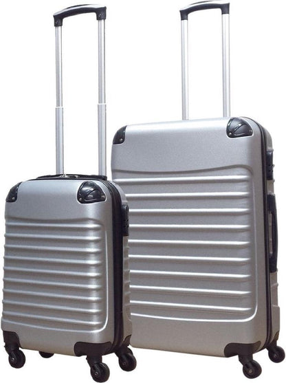 2-piece hard-shell suitcase set – Milano Silver-The Livary