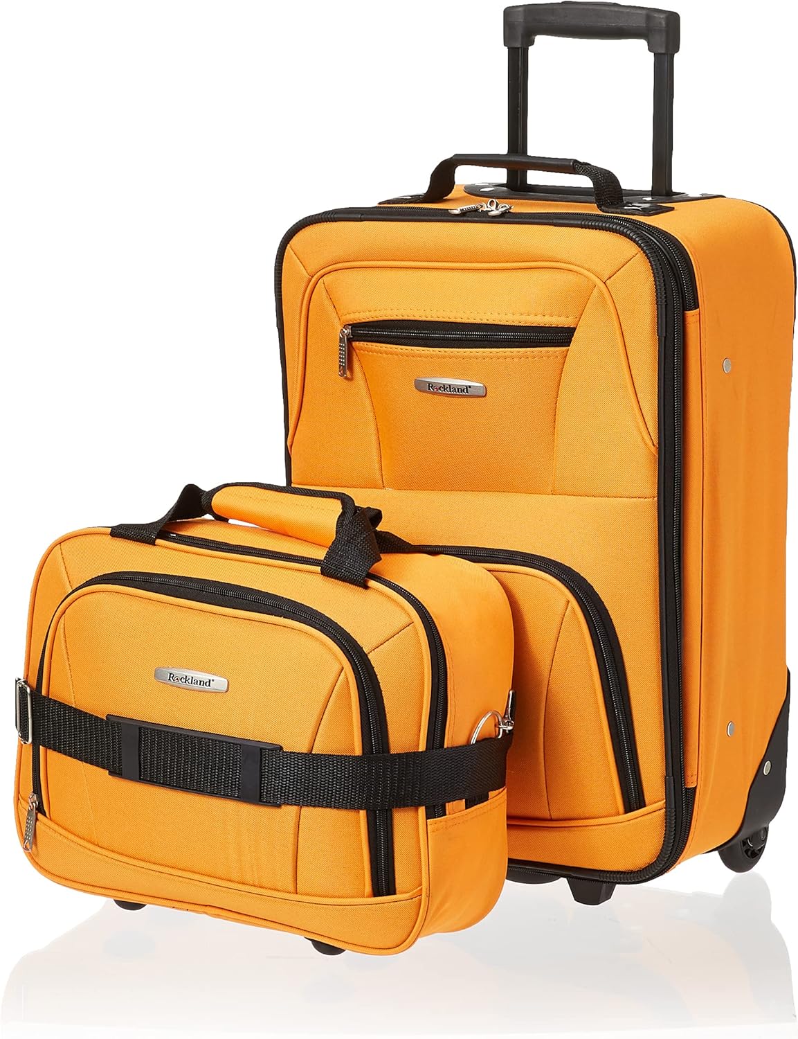 2-Piece Softside Upright Luggage Set with Carry-On Tote & Smooth Wheels