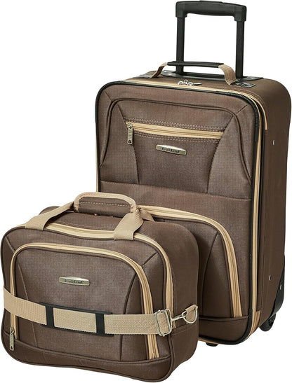 2-Piece Softside Upright Luggage Set with Carry-On Tote & Smooth Wheels