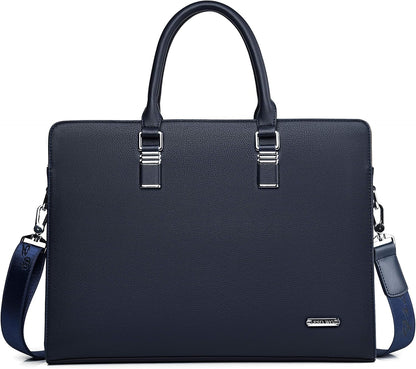 Genuine Leather Multi-Compartment Business Briefcase for Professionals
