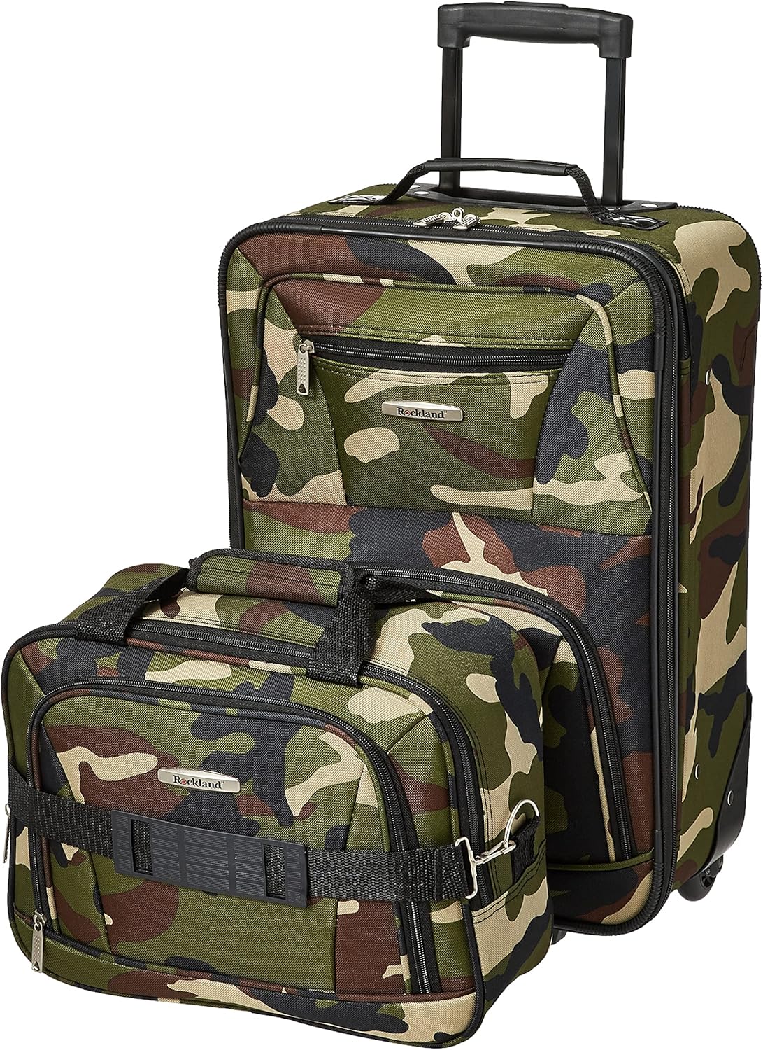 2-Piece Softside Upright Luggage Set with Carry-On Tote & Smooth Wheels