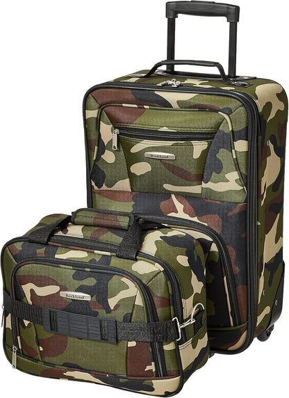 2-Piece Softside Upright Luggage Set with Carry-On Tote & Smooth Wheels
