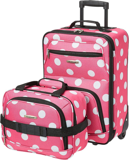 2-Piece Softside Upright Luggage Set with Carry-On Tote & Smooth Wheels