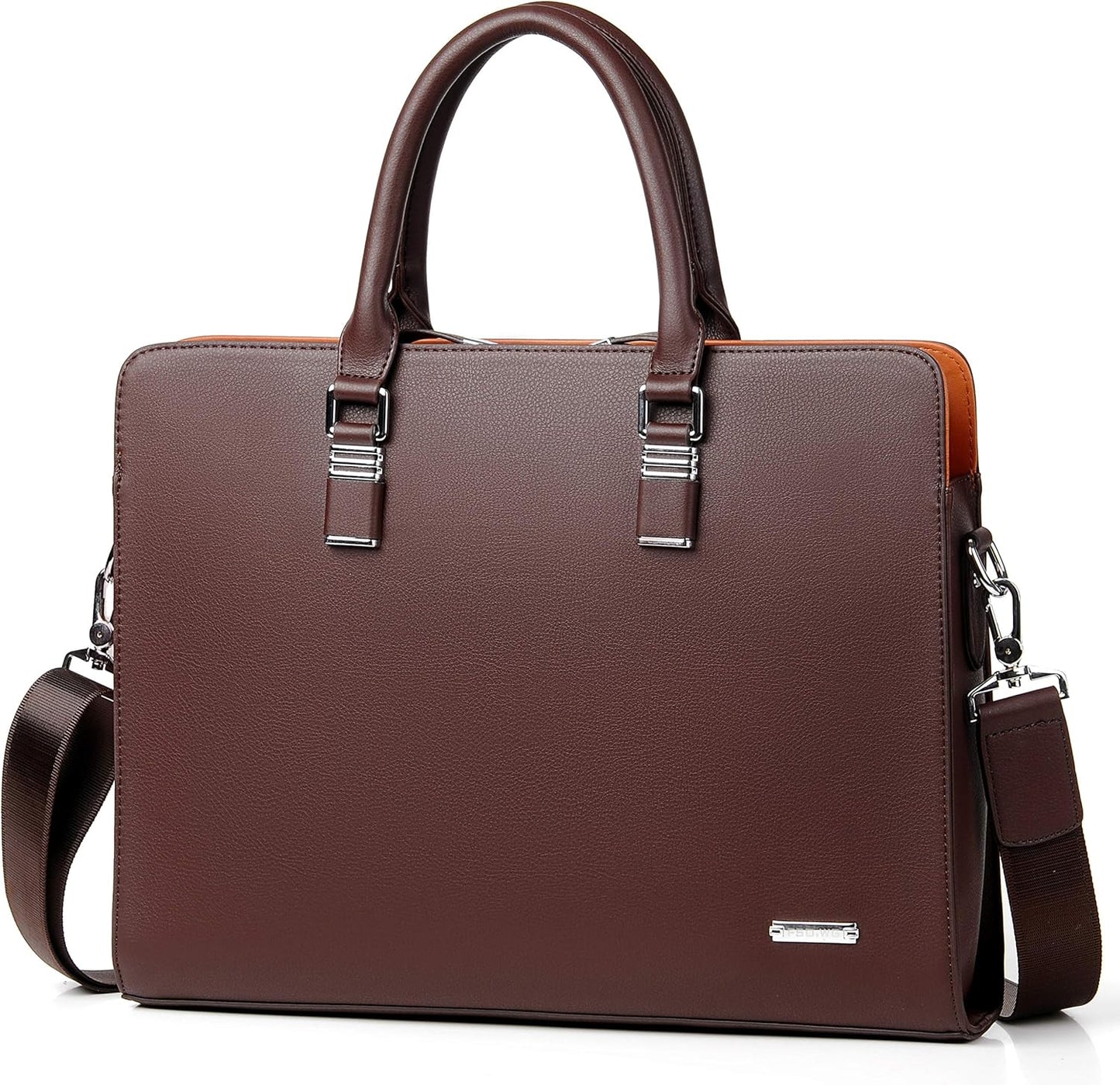 Genuine Leather Multi-Compartment Business Briefcase for Professionals