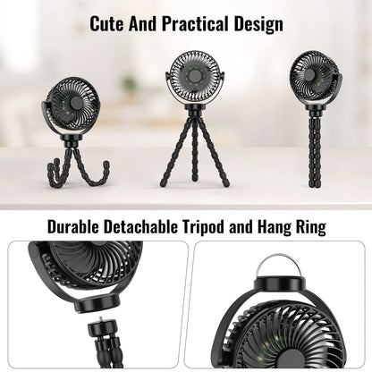 Portable Stroller Fan with 8000mAh Battery