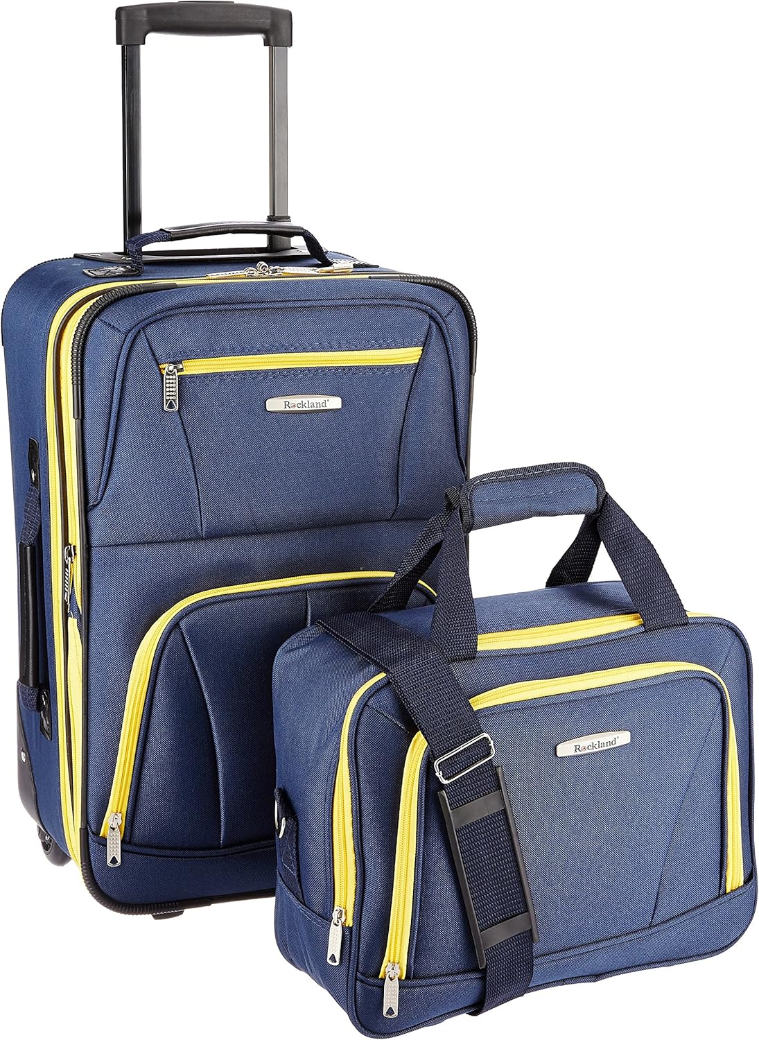 2-Piece Softside Upright Luggage Set with Carry-On Tote & Smooth Wheels