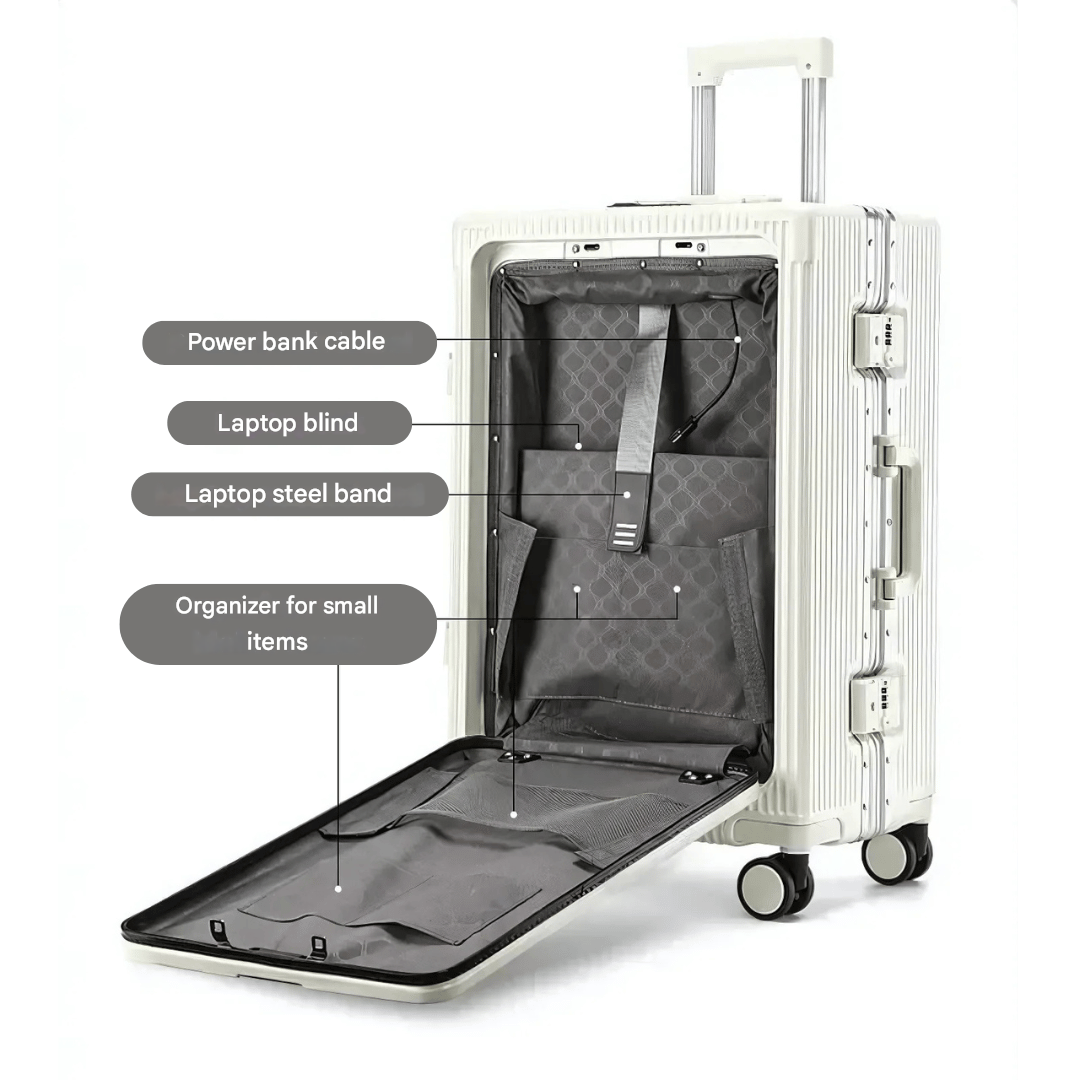 Hard-shell hand luggage suitcase – Manhattan Pro-Silver-The Livary