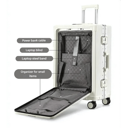 Hard-shell hand luggage suitcase – Manhattan Pro-Silver-The Livary