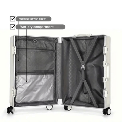 Hard-shell hand luggage suitcase – Manhattan Pro-Silver-The Livary