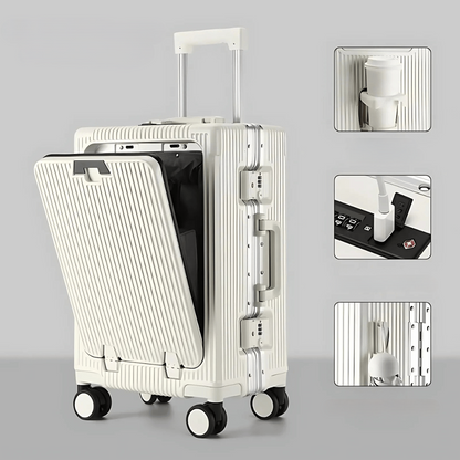 Hard-shell hand luggage suitcase – Manhattan Pro-White-The Livary