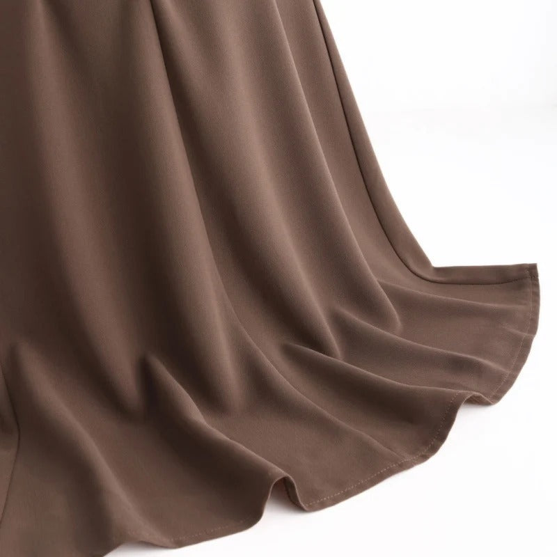 Brown A-line midi skirt