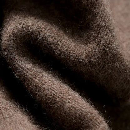 Brown sleeveless knitted vest with ribbed neckline