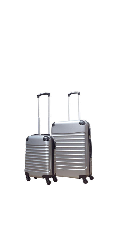 2-piece hard-shell suitcase set – Milano Silver-The Livary