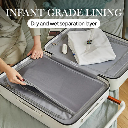 Hard-shell suitcase with wide handle – Oslo Metropolitan-White-S (37 L)-The Livary