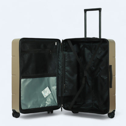 3-piece hard shell luggage set – Atlas Explorer-Black-S (38 L)-The Livary