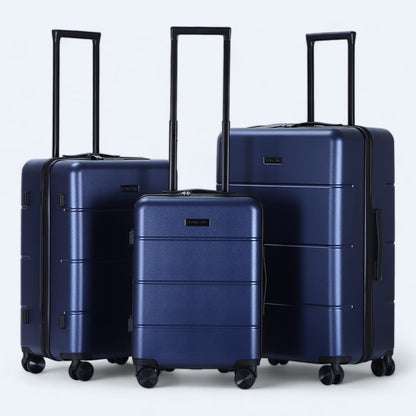 3-piece hard shell luggage set – Atlas Explorer-Blue-S (38 L)-The Livary