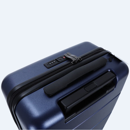 3-piece hard shell luggage set – Atlas Explorer-Black-S (38 L)-The Livary