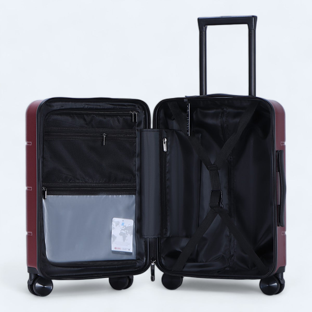 3-piece hard shell luggage set – Atlas Explorer-Black-S (38 L)-The Livary