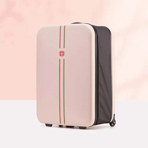Foldable hard shell suitcase – Porto-Pink-S (42 L)-The Livary