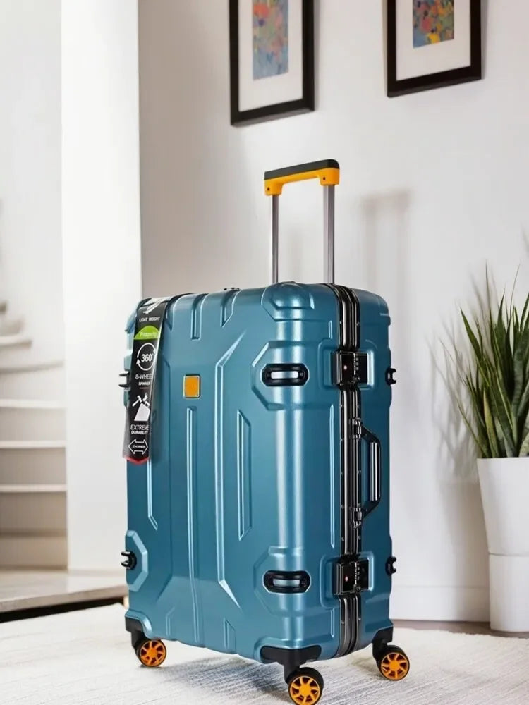 Reinforced aluminium frame hard-shell suitcase – Copenhagen-Silver-S (52 L)-The Livary