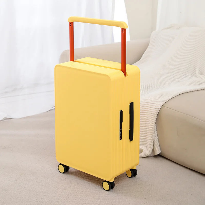 Robust PP hard shell suitcase – Dublin-Yellow-S (42 L)-The Livary