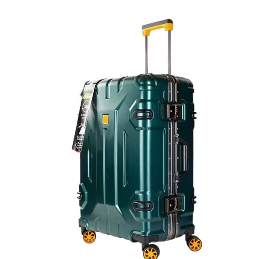 Reinforced aluminium frame hard-shell suitcase – Copenhagen-Green-S (52 L)-The Livary