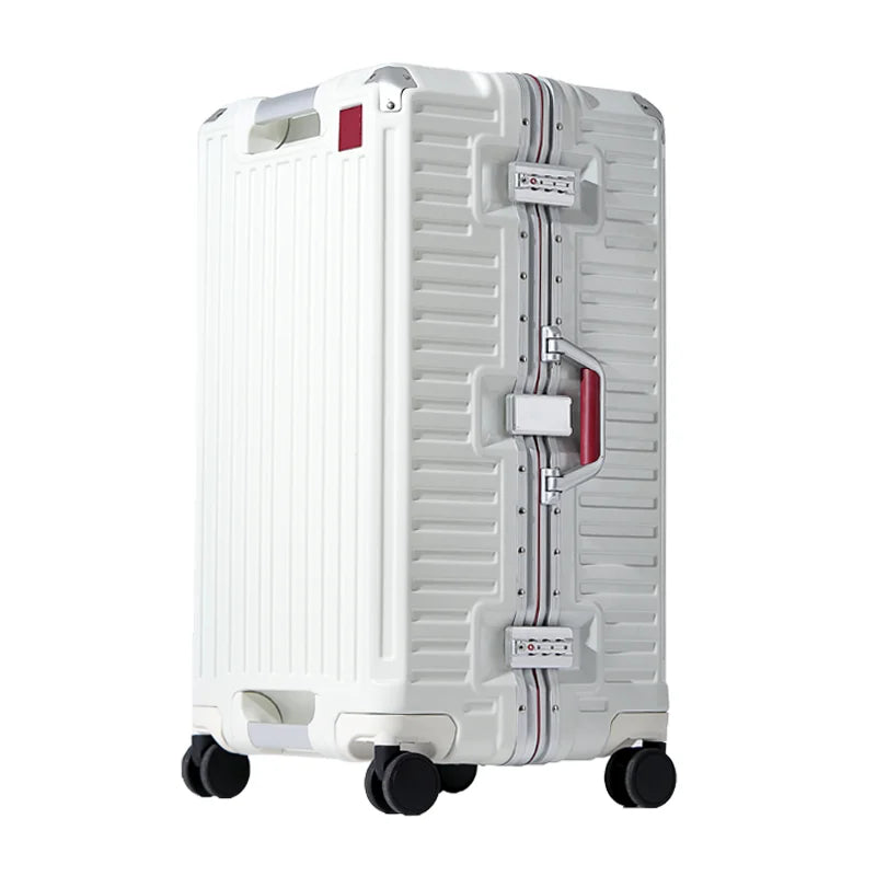 Wide Grip Hard Shell Suitcase - Zagreb-White-S (47 L)-The Livary