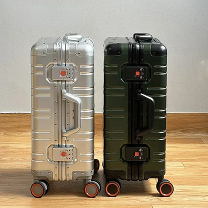 Aluminium-Magnesium suitcase – Oslo-Green-S (42 L)-The Livary