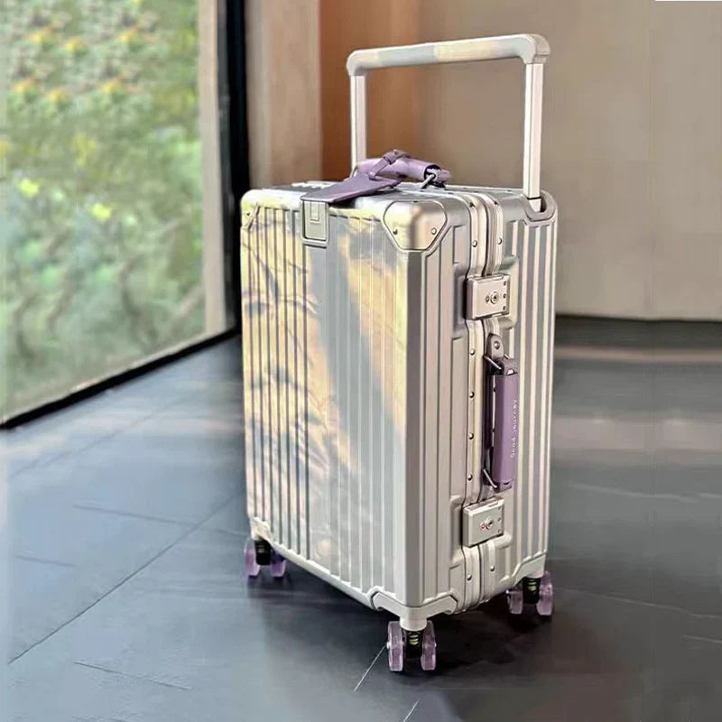 Hard-shell suitcase – Valencia Voyager-Silver Purple-L (103 L)-The Livary