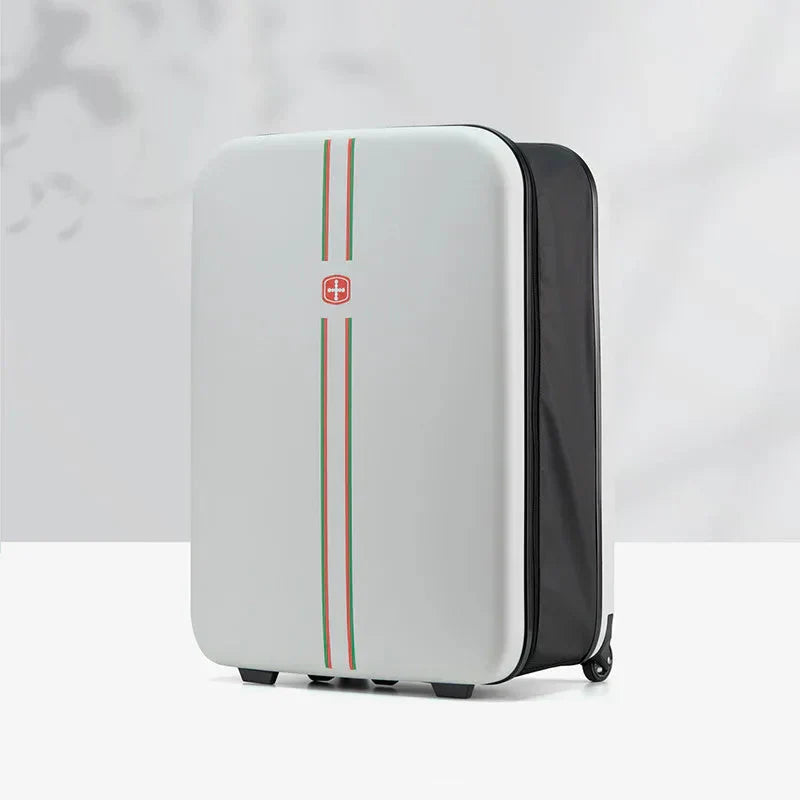 Foldable hard shell suitcase – Porto-White-S (42 L)-The Livary