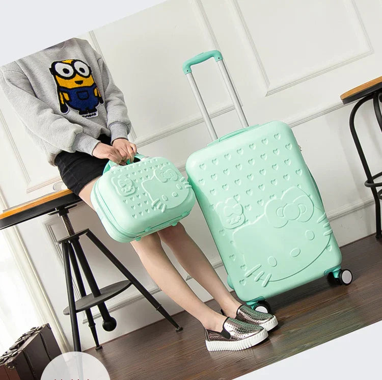 Hard shell suitcase set – Kyoto-Light blue-S (39 L)-The Livary