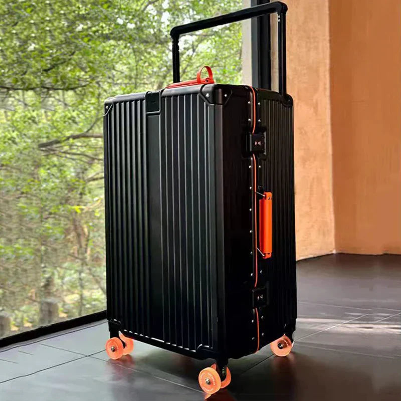 Hard-shell suitcase – Valencia Voyager-Black Orange-S (39 L)-The Livary