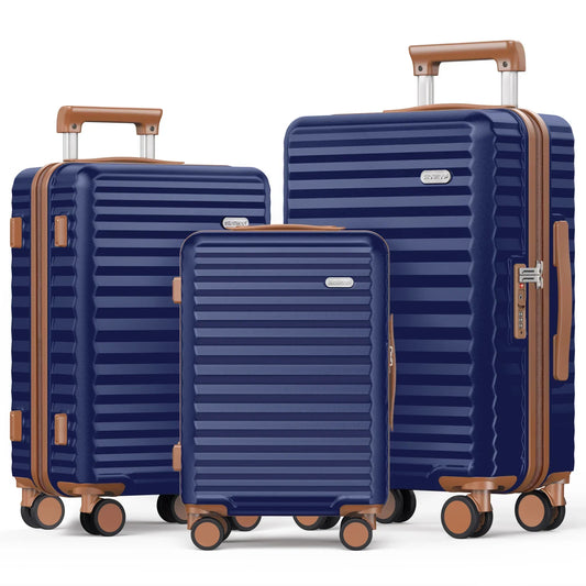 Hard Shell Suitcase Set – Monaco Skyline-Dark blue-The Livary