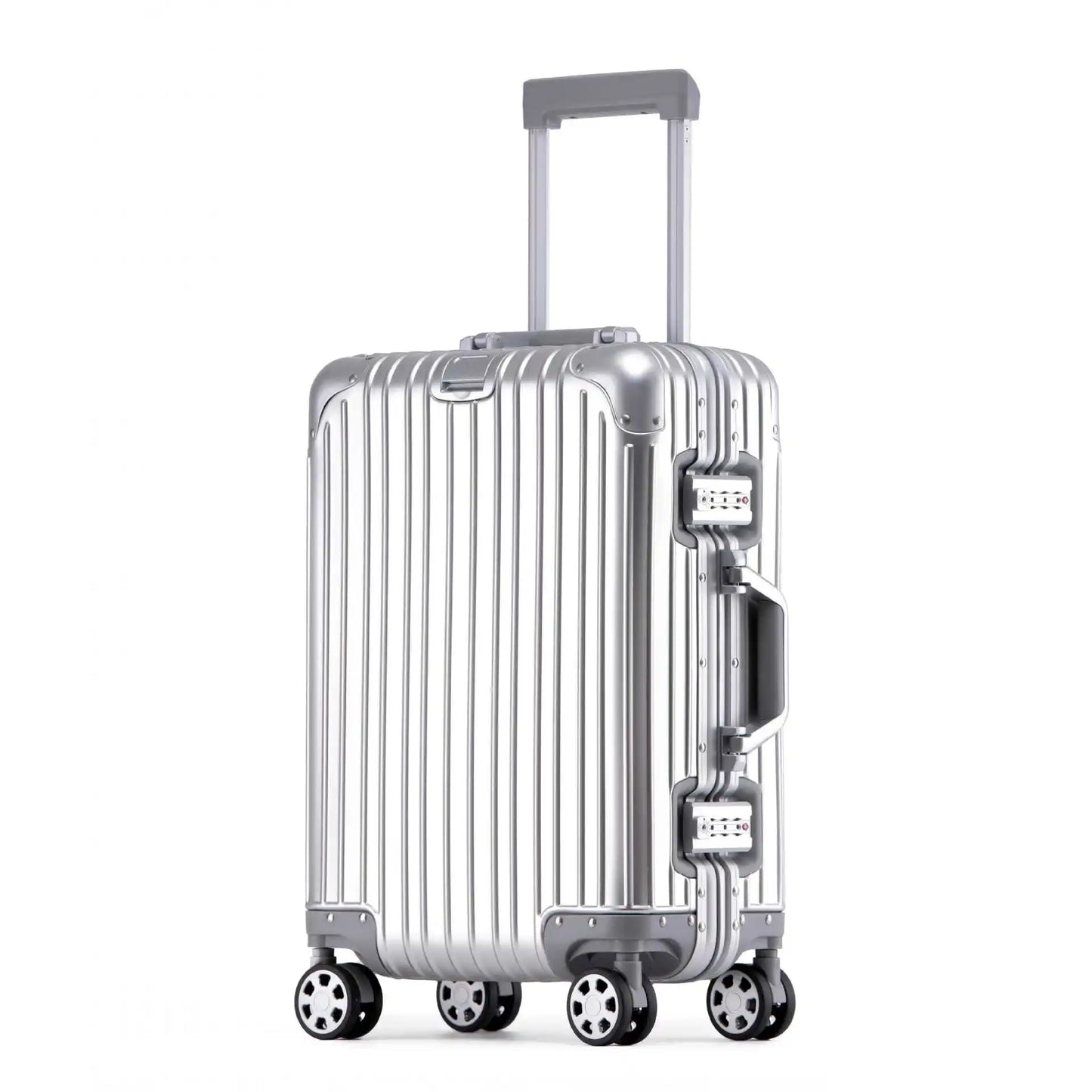 Aluminium-Magnesium hard shell case – Tirana-Silver-S (52 L)-The Livary