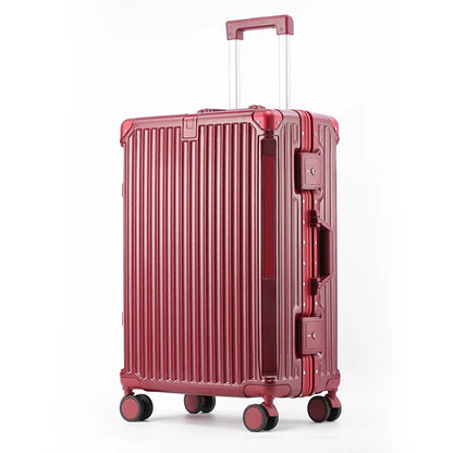 Hard-shell suitcase with aluminium frame – Tallinn-Red-S (48 L)-The Livary