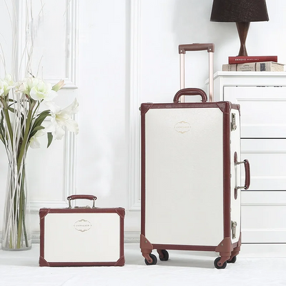 Retro hard shell suitcase set – Valencia-White-The Livary