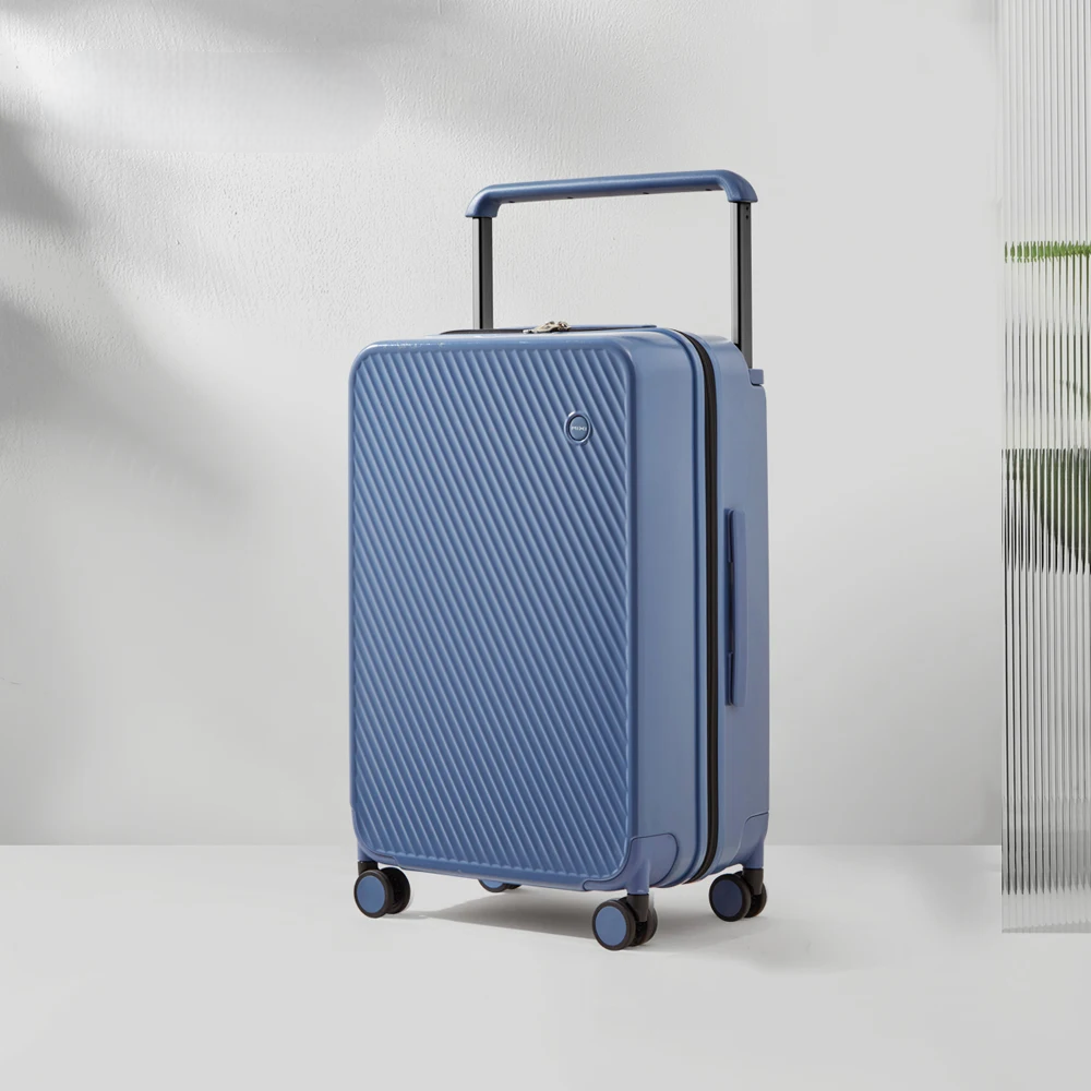 Hard-shell suitcase with wide handle – Oslo Metropolitan-Blue-M (65 L)-The Livary