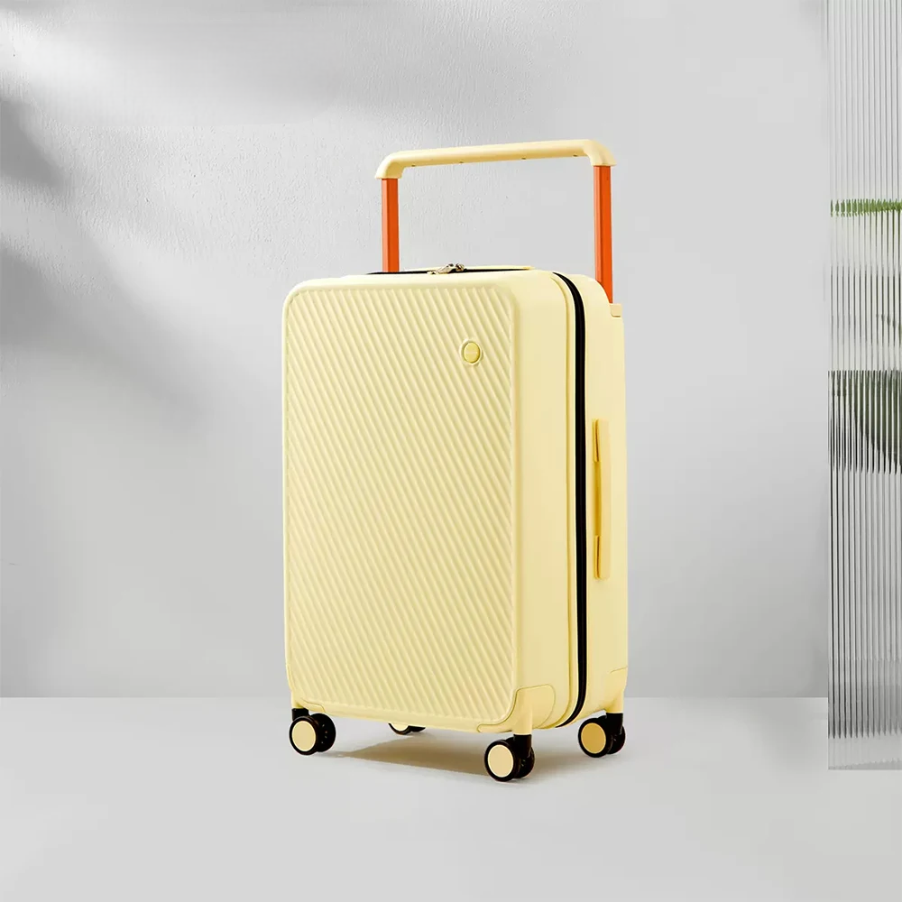 Hard-shell suitcase with wide handle – Oslo Metropolitan-Yellow-S (37 L)-The Livary