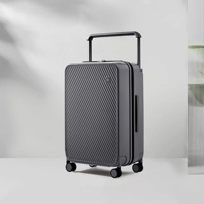 Hard-shell suitcase with wide handle – Oslo Metropolitan-Gray-M (65 L)-The Livary