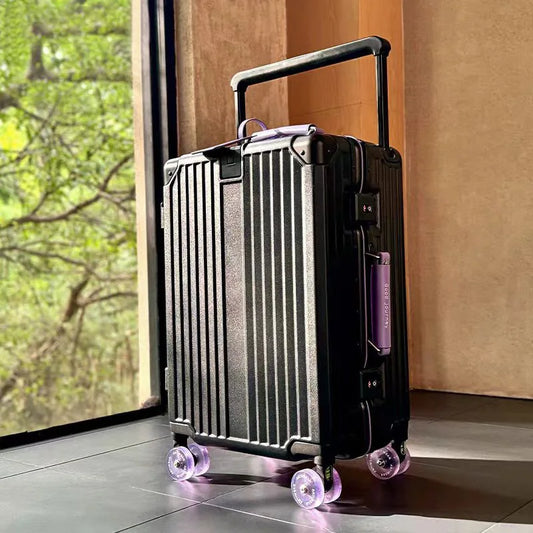 Hard-shell suitcase – Valencia Voyager-Black Purple-S (39 L)-The Livary