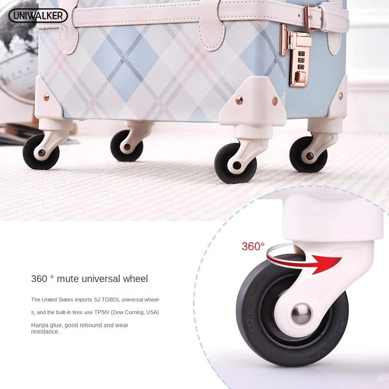 Retro hard shell suitcase set – Valencia-Light blue-The Livary