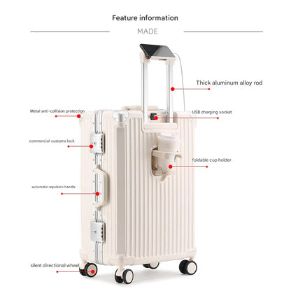 Hard-shell suitcase with aluminium frame – Tallinn-Red-S (48 L)-The Livary
