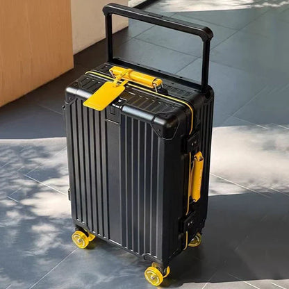 Hard-shell suitcase – Valencia Voyager-Black Yellow-XL (125 L)-The Livary